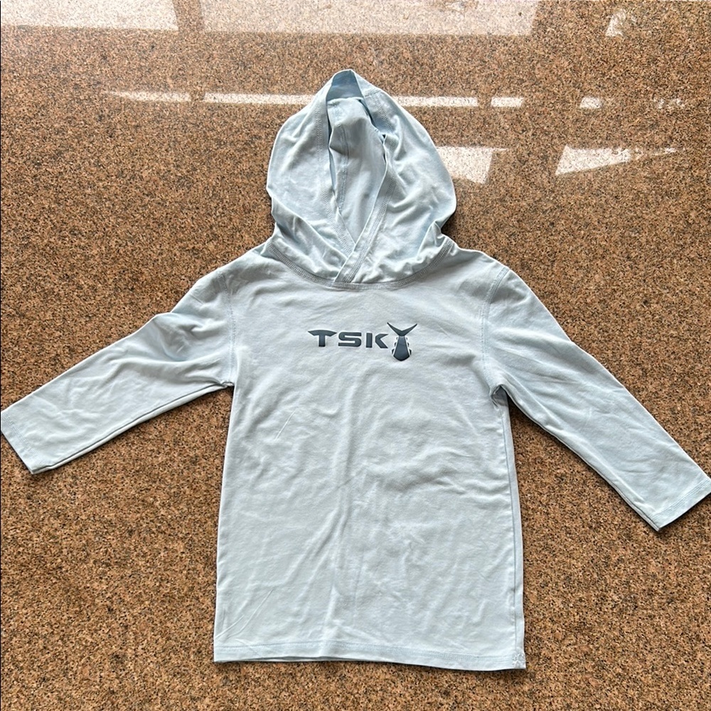 AHI BREEZE LITTLE TUNA HOODIE Kids Light Blue Long Sleeve Sun Protection Hoodie